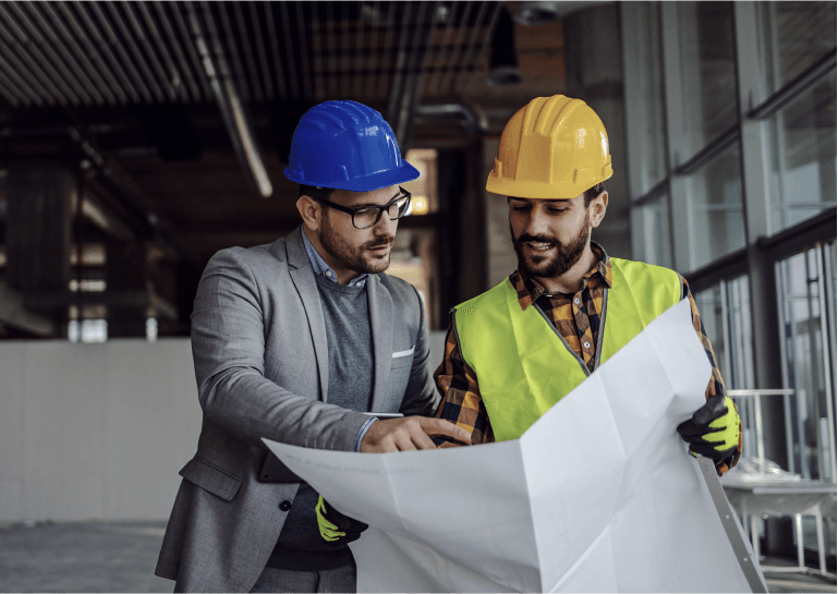 men evaluating a site